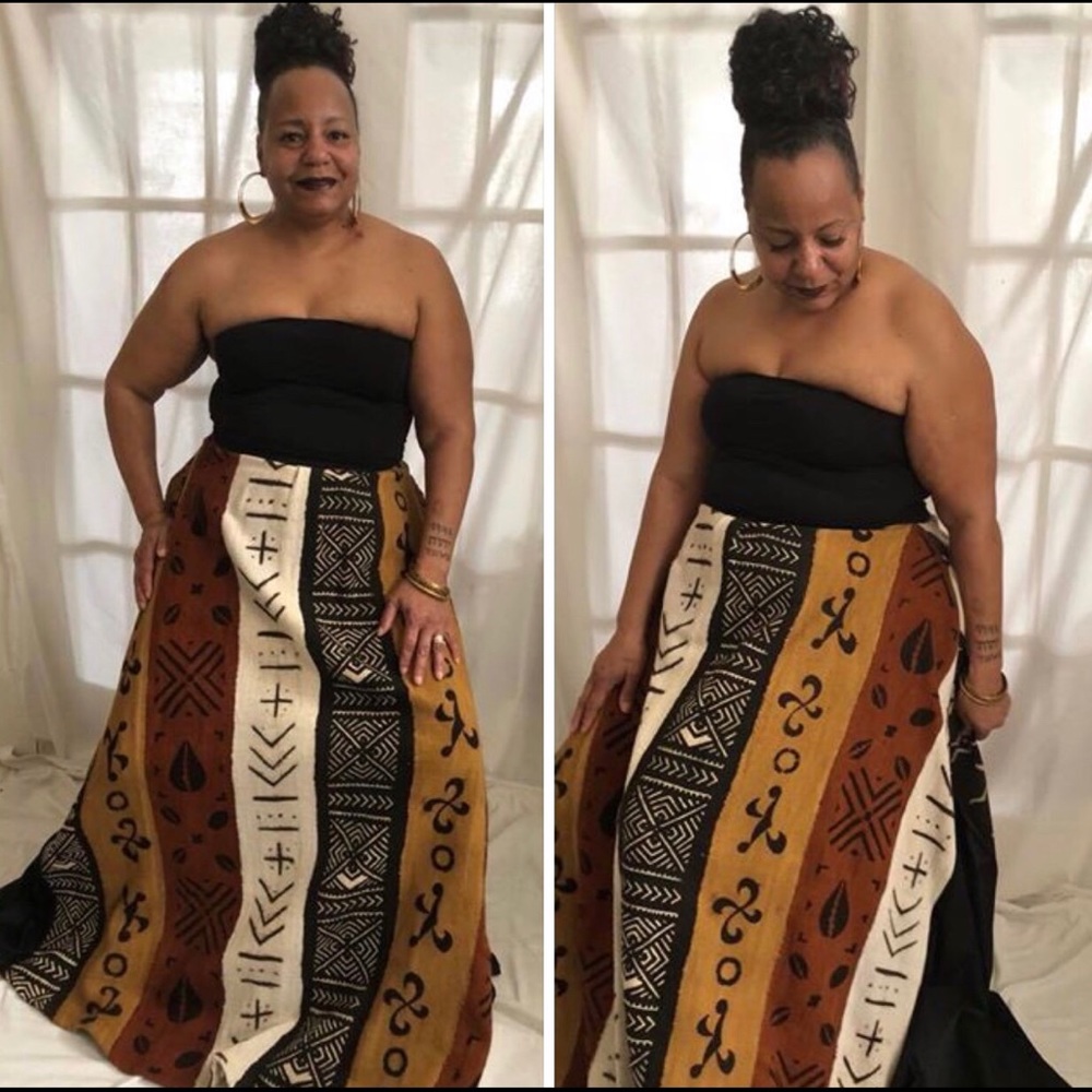 Authentic Mud Cloth Maxi Skirt